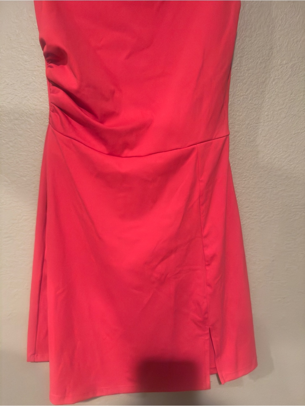 Qinsen NWT Off the Shoulder Stretchy Athletic Tennis Dress Red Small - Picture 4 of 8